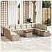 Set Divano da Giardino 11 Pezzi con Cuscini Beige Polyrattan Acacia - Foto miniatura 2