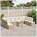 Set Divano da Giardino 11 Pezzi con Cuscini Beige Polyrattan Acacia - Foto miniatura 3