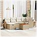 Set Divano da Giardino da 7 Pezzi con Cuscini Beige Polyrattan,  Divano da Giardino per 2 Persone con Spazio di Archiviazione & Cuscini Beige Polyrattan - Foto miniatura 2