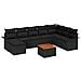 Set Divano Giardino 9 Pezzi con Cuscini Nero Polyrattan Acacia - Foto miniatura 1