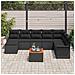 Set Divano Giardino 9 Pezzi con Cuscini Nero Polyrattan Acacia - Foto miniatura 3