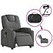 Poltrona Reclinabile Massaggio Elettrica Grigio Scuro Tessuto - Foto miniatura 6