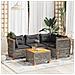 Set Divano da Giardino 5 pz con Cuscini Grigio in Polyrattan - Foto miniatura 2
