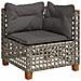 Set Divano da Giardino 5 pz con Cuscini Grigio in Polyrattan - Foto miniatura 4