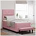 Letto con Rete con Materasso & Panchina Rosa 90x200 cm Velluto - Foto miniatura 2