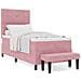 Letto con Rete con Materasso & Panchina Rosa 90x200 cm Velluto - Foto miniatura 4