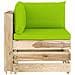 Divano Angolare Modulare Con Cuscini In Legno Impregnato Verde - Foto miniatura 3
