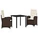 Set da Pranzo per Giardino 3 pcs Marrone polyrattan - Foto miniatura 1