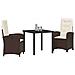 Set da Pranzo per Giardino 3 pcs Marrone polyrattan - Foto miniatura 3