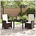 Set da Pranzo per Giardino 3 pcs Marrone polyrattan - Foto miniatura 4