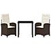 Set da Pranzo per Giardino 3 pcs Marrone polyrattan - Foto miniatura 7