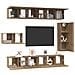Set mobile TV 8 pcs rovere artigianale 30.5 x 30 x 90 cm - Foto miniatura 3