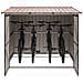 Capanno per Biciclette 3 pcs Marrone 215 x 206 x 157 cm Metallo - Foto miniatura 3