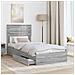 Letto con Contenitore con testiera Grigio Sonoma 100 x 200 cm - Foto miniatura 3