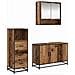 Set di mobili per il bagno con cassetto 3 pcs Legno vecchio - Foto miniatura 1