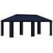 Gazebo da giardino 6 x 3 m Blu Poliestere e Acciaio 190 - Foto miniatura 1