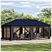 Gazebo da giardino 6 x 3 m Blu Poliestere e Acciaio 190 - Foto miniatura 2