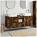 Set di Armadi da Bagno 3 pz Rovere Fumo 53 x 35 x 63 cm - Foto miniatura 4