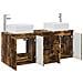 Set di Armadi da Bagno 3 pz Rovere Fumo 53 x 35 x 63 cm - Foto miniatura 8