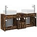 Set di Armadi da Bagno 3 pz Rovere Fumo 53 x 35 x 63 cm - Foto miniatura 9