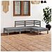 Set Divani da Giardino 4 pz Grigio in Legno Massello di Pino - Foto miniatura 1