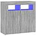 Credenza Con Luci Led Grigio Sonoma 80x35x75 Cm - Foto miniatura 2