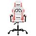 Sedia da Gaming Girevole Bianco e Rosa in Similpelle - Foto miniatura 3