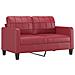 Divano A 2 Posti Rosso Vino 140 Cm In Similpelle - Foto miniatura 2
