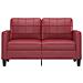 Divano A 2 Posti Rosso Vino 140 Cm In Similpelle - Foto miniatura 3