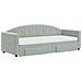 Divano Letto Estraibile Cassetti Grigio Chiaro 80x200cm Velluto - Foto miniatura 2