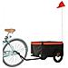 Rimorchio Da Bici Da Carico Nero E Arancione 30 Kg In Ferro - Foto miniatura 3