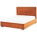 Letto Con Contenitore In Velluto Arancione Scuro 180 X 200 Cm Rouen - Foto miniatura 2
