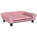 Divano Per Bambini Rosa 70x45x26 Cm In Velluto - Foto miniatura 2