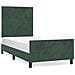 Giroletto Senza Materasso Verde Scuro 90x190 Cm In Velluto - Foto miniatura 2