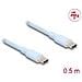 Usb 2.0 Kabel Usb Type-c™ Stecker Zu Stecker Pd 3.0 60 W 0,5 M Blau Silikon (81233) - Foto miniatura 1