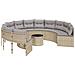 Divano Giardino con Tavolo e Cuscini Circolare Beige Polyrattan - Foto miniatura 1