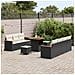Set di 10 Pezzi di Divano da Giardino con Cuscini Nero Polirattan Acacia, Set da Pranzo da Giardino di 3 Pezzi con Cuscini Nero Polirattan Acacia - Foto miniatura 3