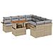 Set di Divani da Giardino a 9 Pezzi con Cuscini in Rattan Beige,  Divano da Giardino a 2 Posti con Spazio di Archiviazione e Cuscini in Rattan Beige - Foto miniatura 1