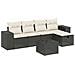 Set Divano da Giardino 6 pz con Cuscini Nero in Polyrattan - Foto miniatura 1