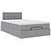 Pouf Letto con Materasso Grigio Chiaro 120x200 cm in Tessuto - Foto miniatura 7