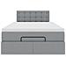 Pouf Letto con Materasso Grigio Chiaro 120x200 cm in Tessuto - Foto miniatura 8