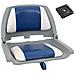 Set Sedile per Barca Pieghevole 2pz con Cuscino Blu-Bianco - Foto miniatura 1