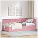 Cornice del letto ad angolo Rosa 100 x 200 cm Velluto - Foto miniatura 2