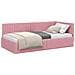 Cornice del letto ad angolo Rosa 100 x 200 cm Velluto - Foto miniatura 3