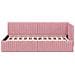 Cornice del letto ad angolo Rosa 100 x 200 cm Velluto - Foto miniatura 5