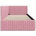 Cornice del letto ad angolo Rosa 100 x 200 cm Velluto - Foto miniatura 6