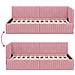 Cornice del letto ad angolo Rosa 100 x 200 cm Velluto - Foto miniatura 9