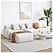 Sheffield Divano Angolare 5-6 Posti Con Chaise Longue In Velluto A Coste Beige - Foto miniatura 1