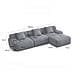 Sheffield Divano Angolare 5-6 Posti Con Chaise Longue In Velluto A Coste Beige - Foto miniatura 4