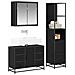 Set di mobili per il bagno 3 pcs Rovere Nero Legno multistrato - Foto miniatura 3